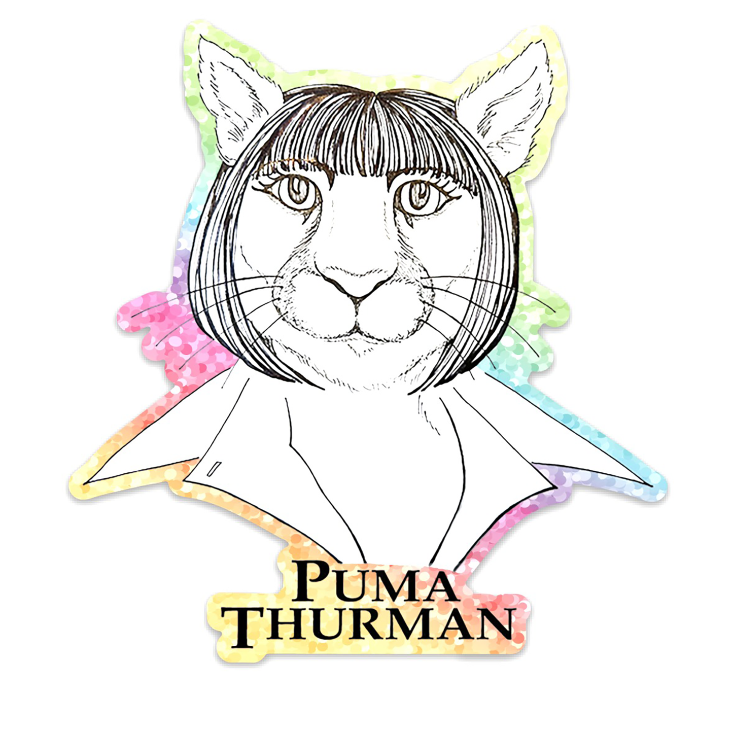 "Puma Thurman" Vinyl Reflective Sticker